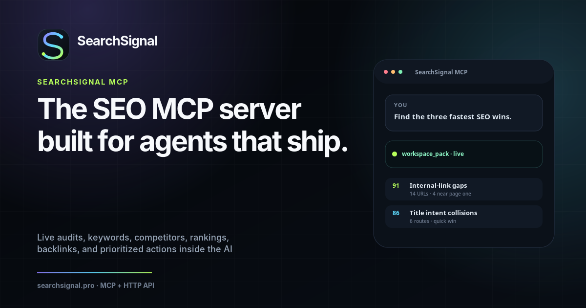 SearchSignal SEO MCP server campaign artwork